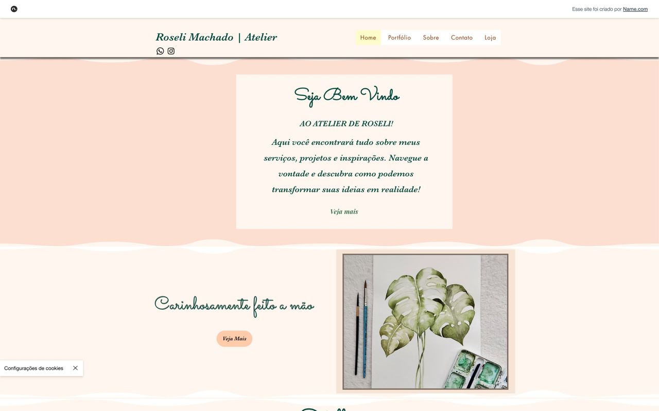 Captura do site Roseli Machado | Ateliê